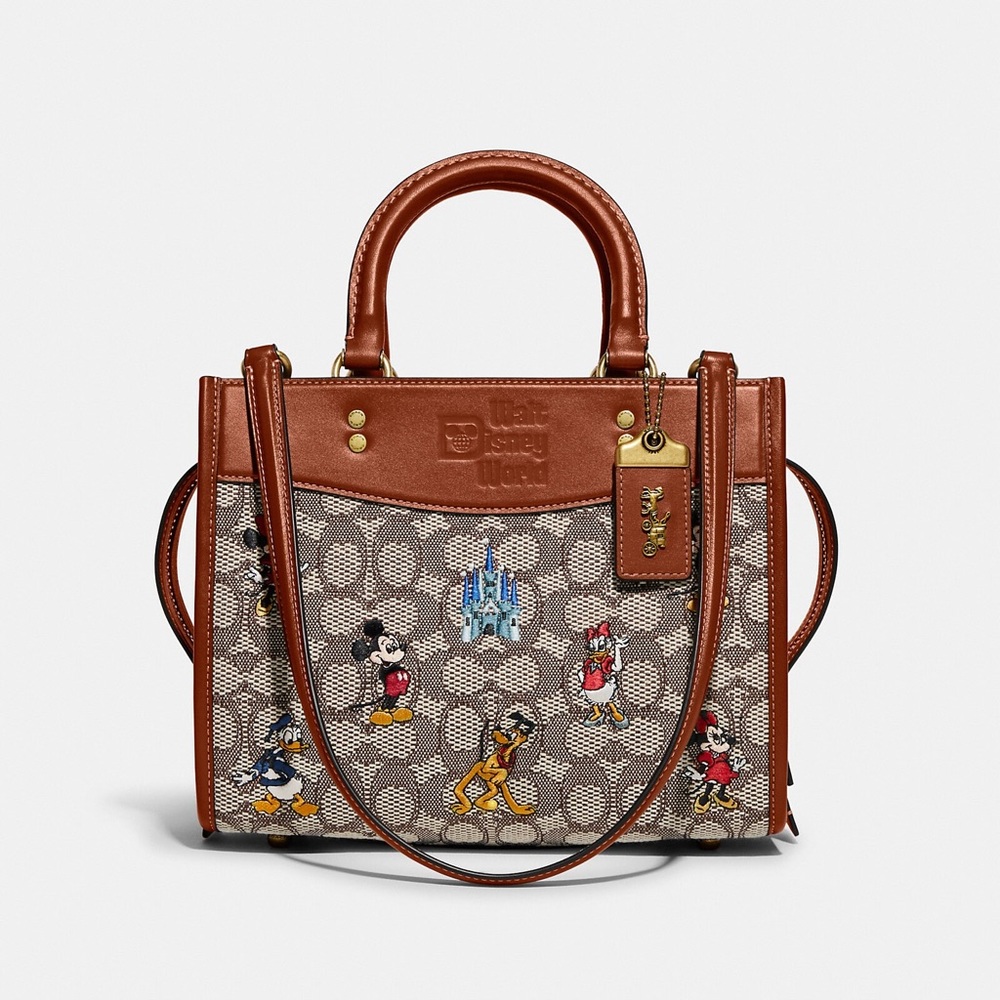 Disney X Coach Rogue 25 In Signature Textile Jacquard